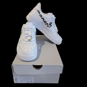 Nike Custom Air Force 1s Cheetah Print Sneakers‎ Size 8